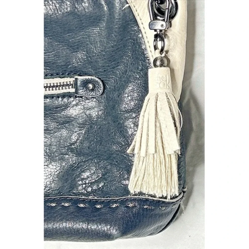 The Sak Black and White Mini Hobo Bag with Tassel Charm U216